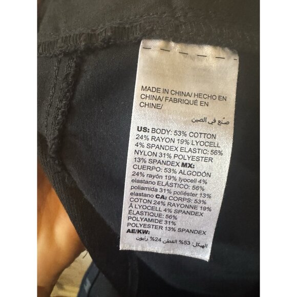 Chicos Chico’s Pants Size 3 US 16 Black Cheetah Print Jeggings Stretch 078 - Picture 7 of 7